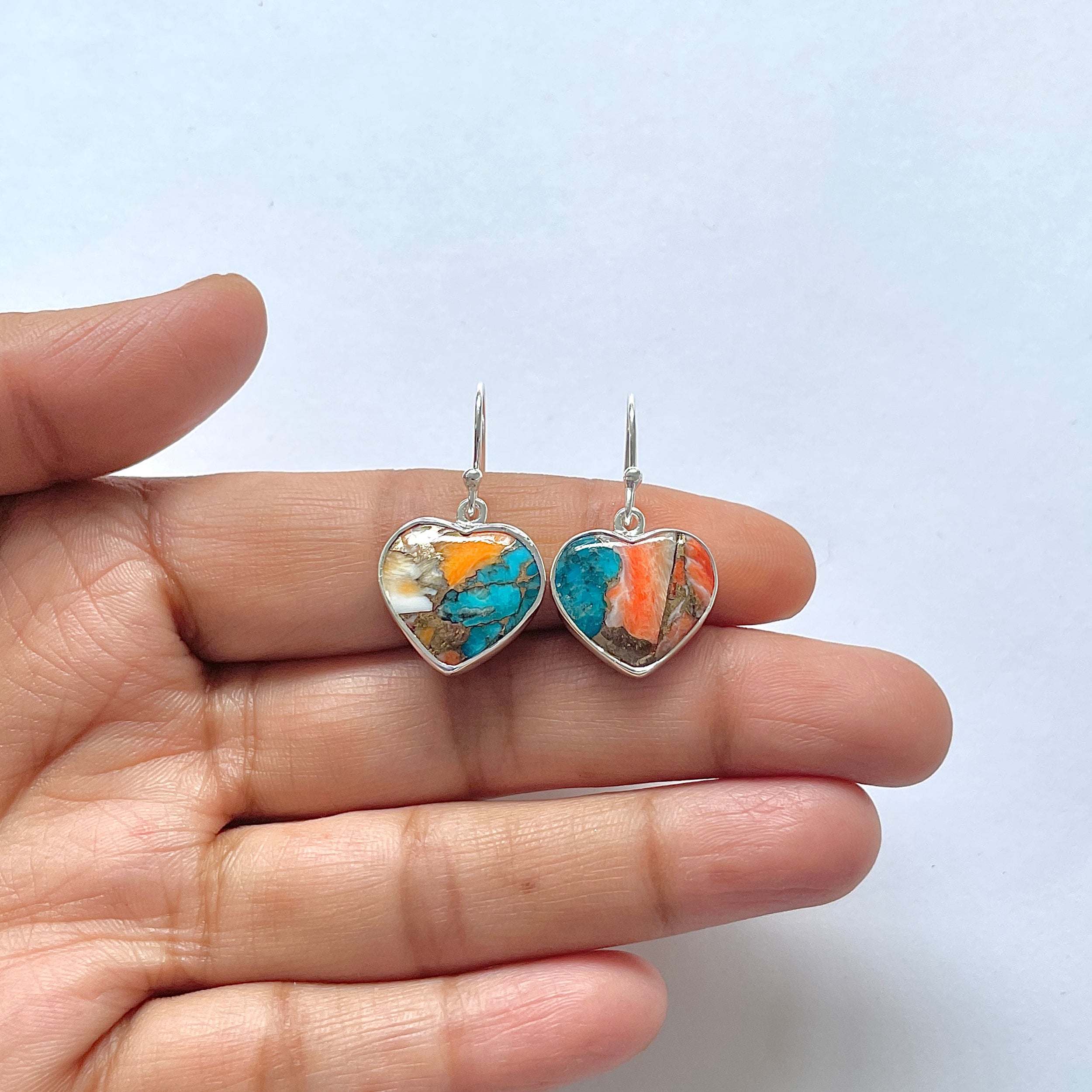 Spiny Oyster Turquoise Earring-(TRO-3-10)