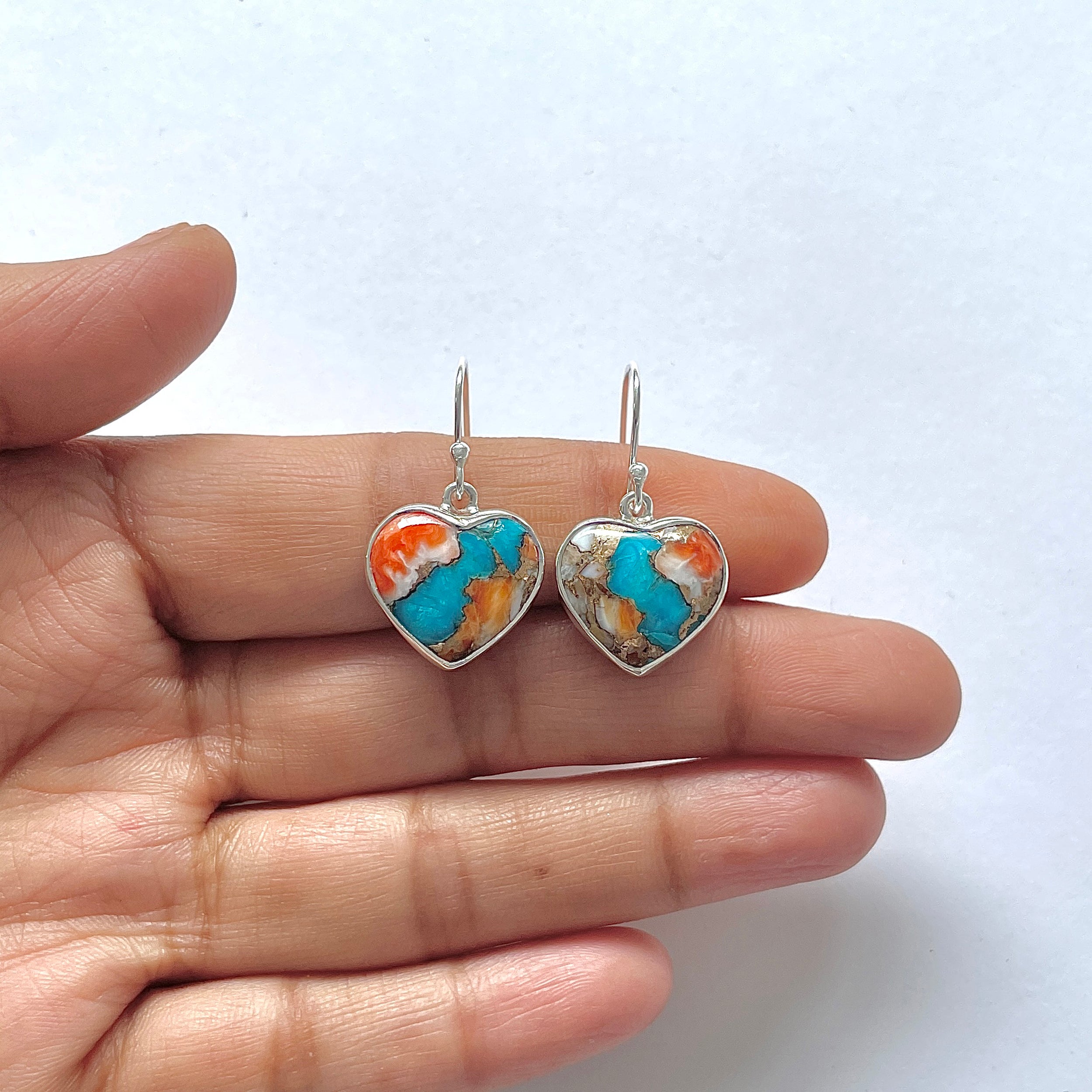 Spiny Oyster Turquoise Earring-(TRO-3-13)