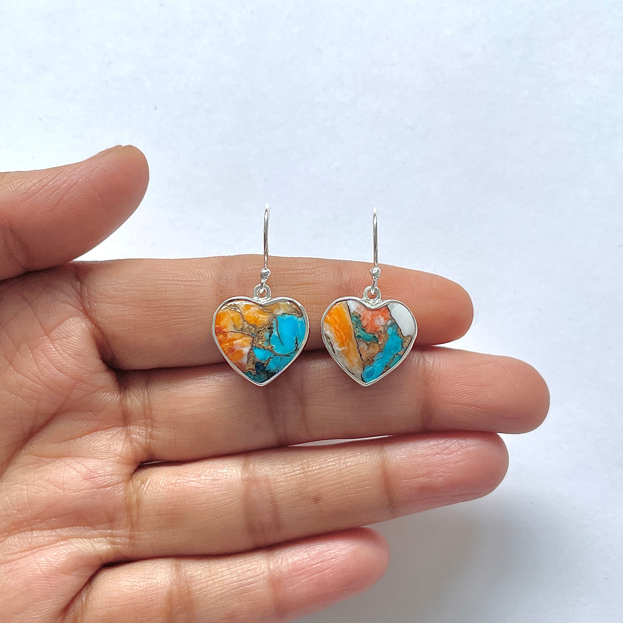 Spiny Oyster Turquoise Earring-(TRO-3-14)