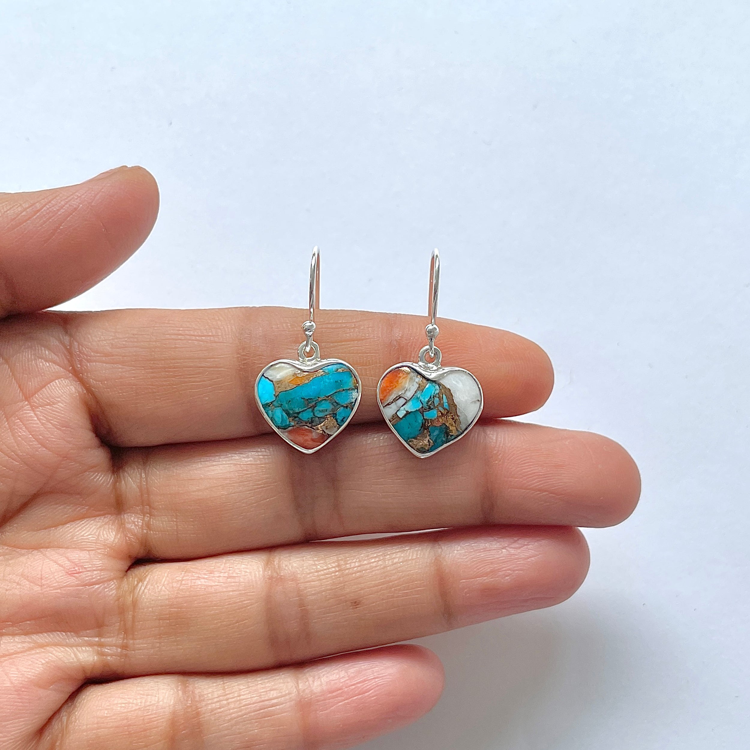 Spiny Oyster Turquoise Earring-(TRO-3-15)