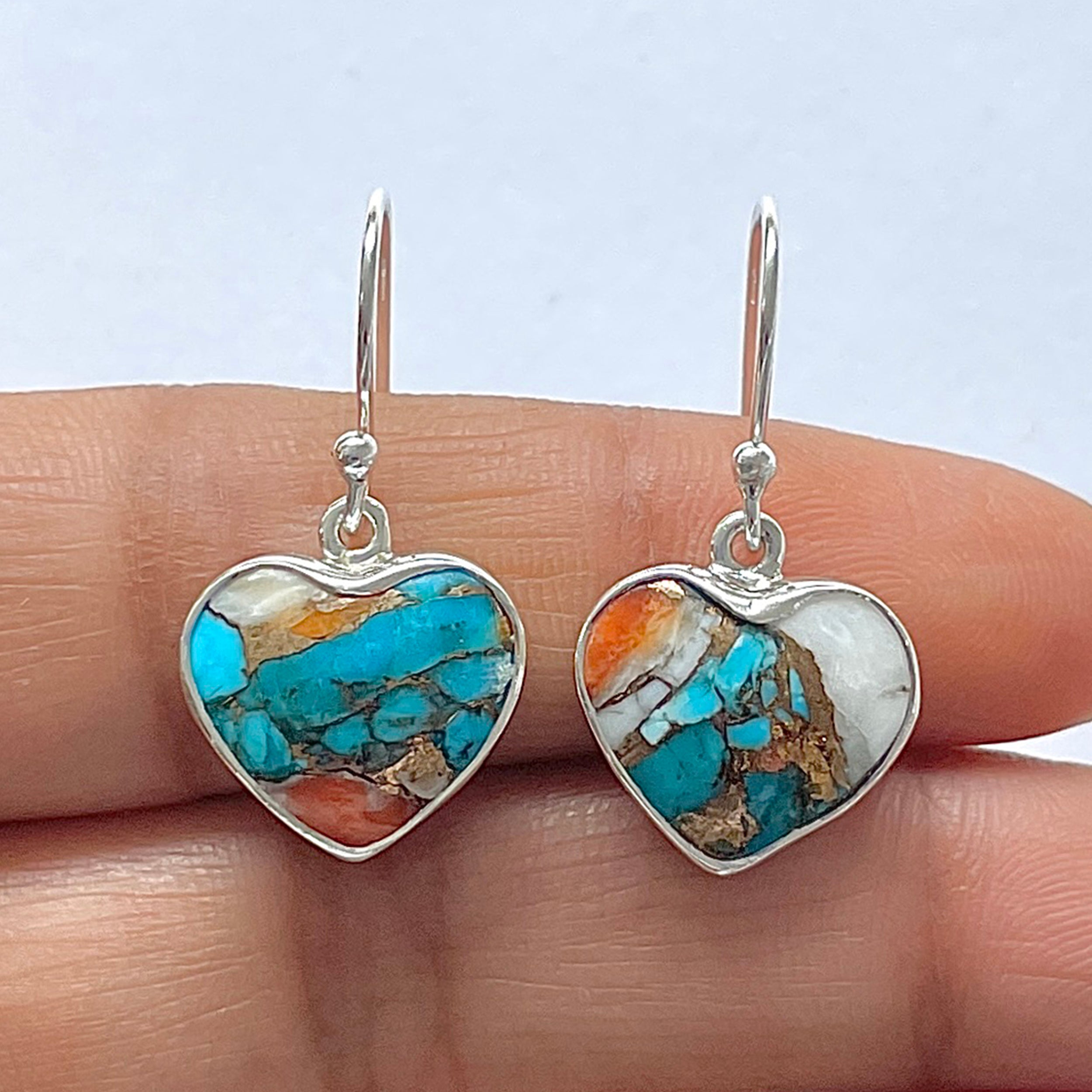 Spiny Oyster Turquoise Earring-(TRO-3-15)