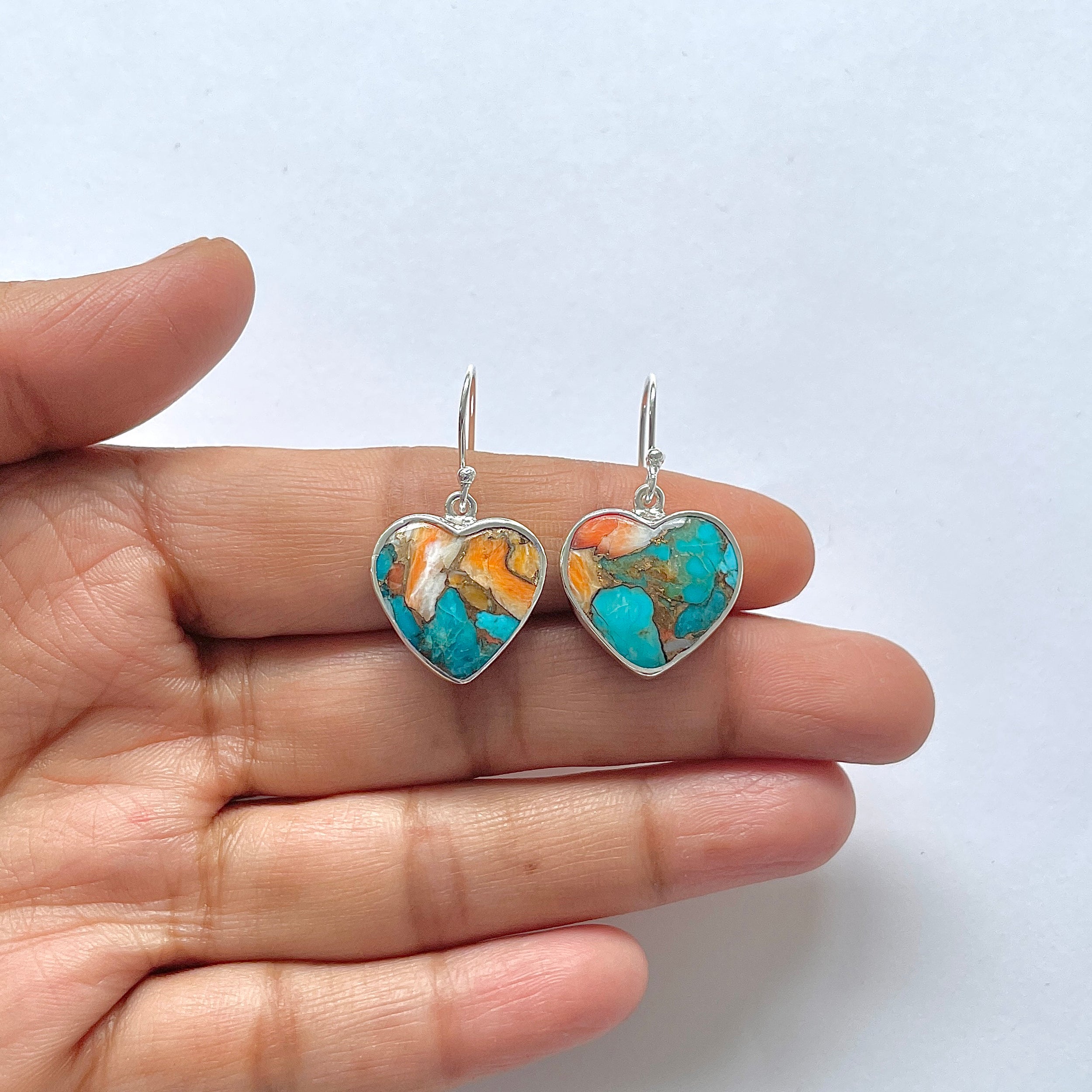 Spiny Oyster Turquoise Earring-(TRO-3-18)
