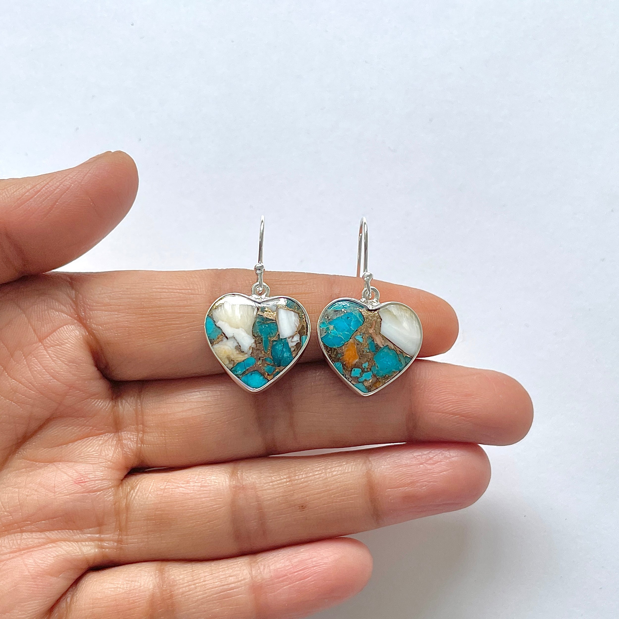 Spiny Oyster Turquoise Earring-(TRO-3-19)