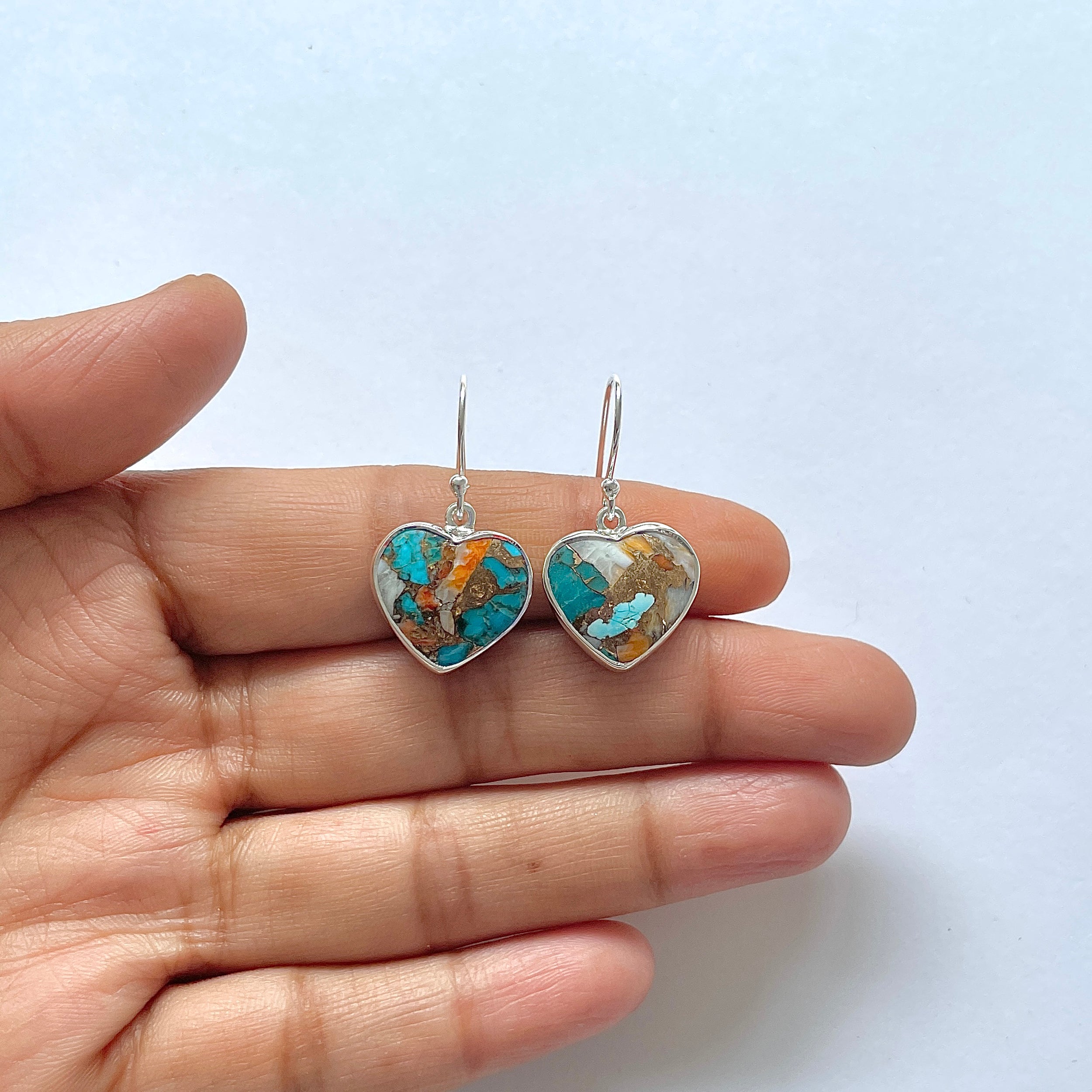 Spiny Oyster Turquoise Earring-(TRO-3-2)