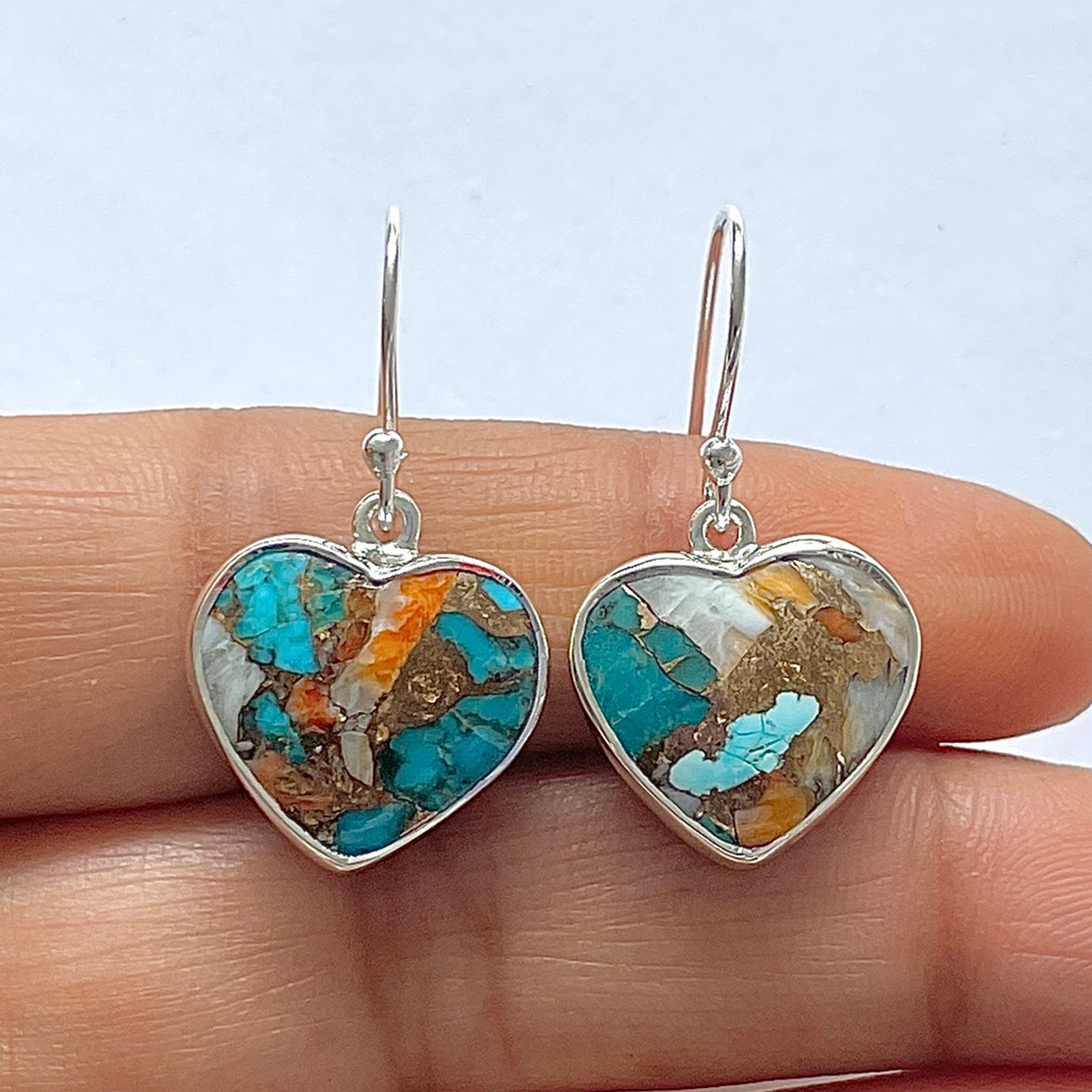Spiny Oyster Turquoise Earring-(TRO-3-2)