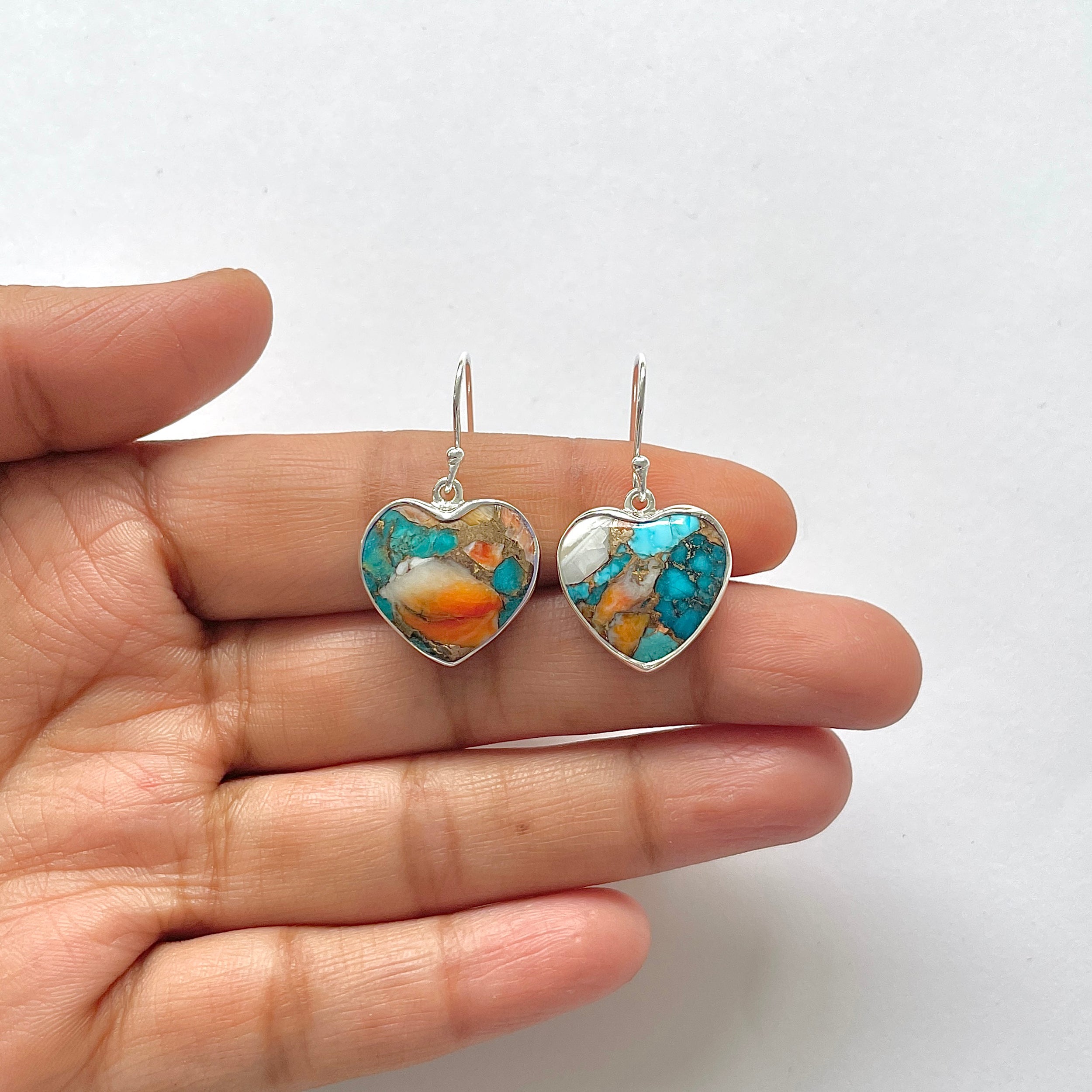 Spiny Oyster Turquoise Earring-(TRO-3-22)
