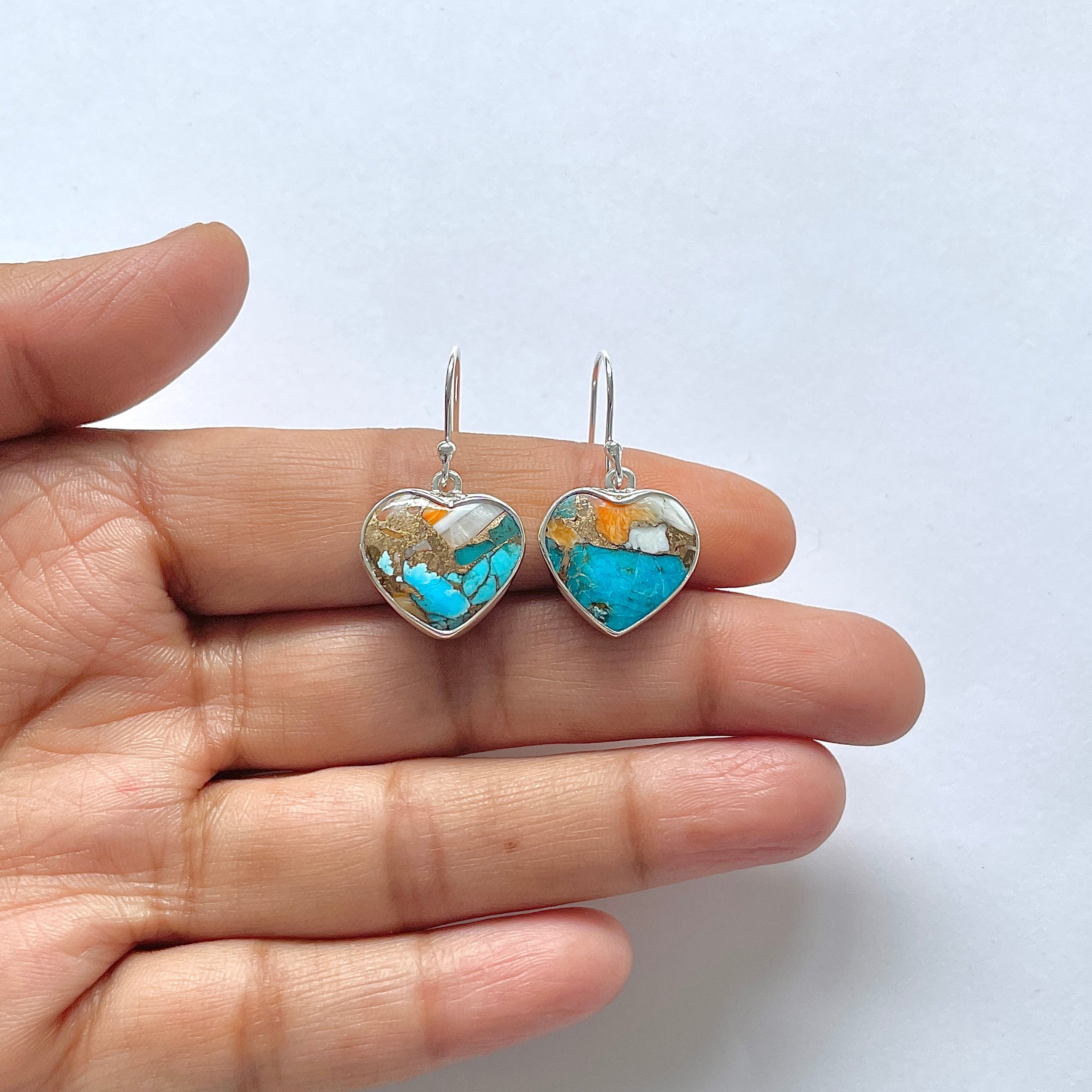 Spiny Oyster Turquoise Earring-(TRO-3-5)