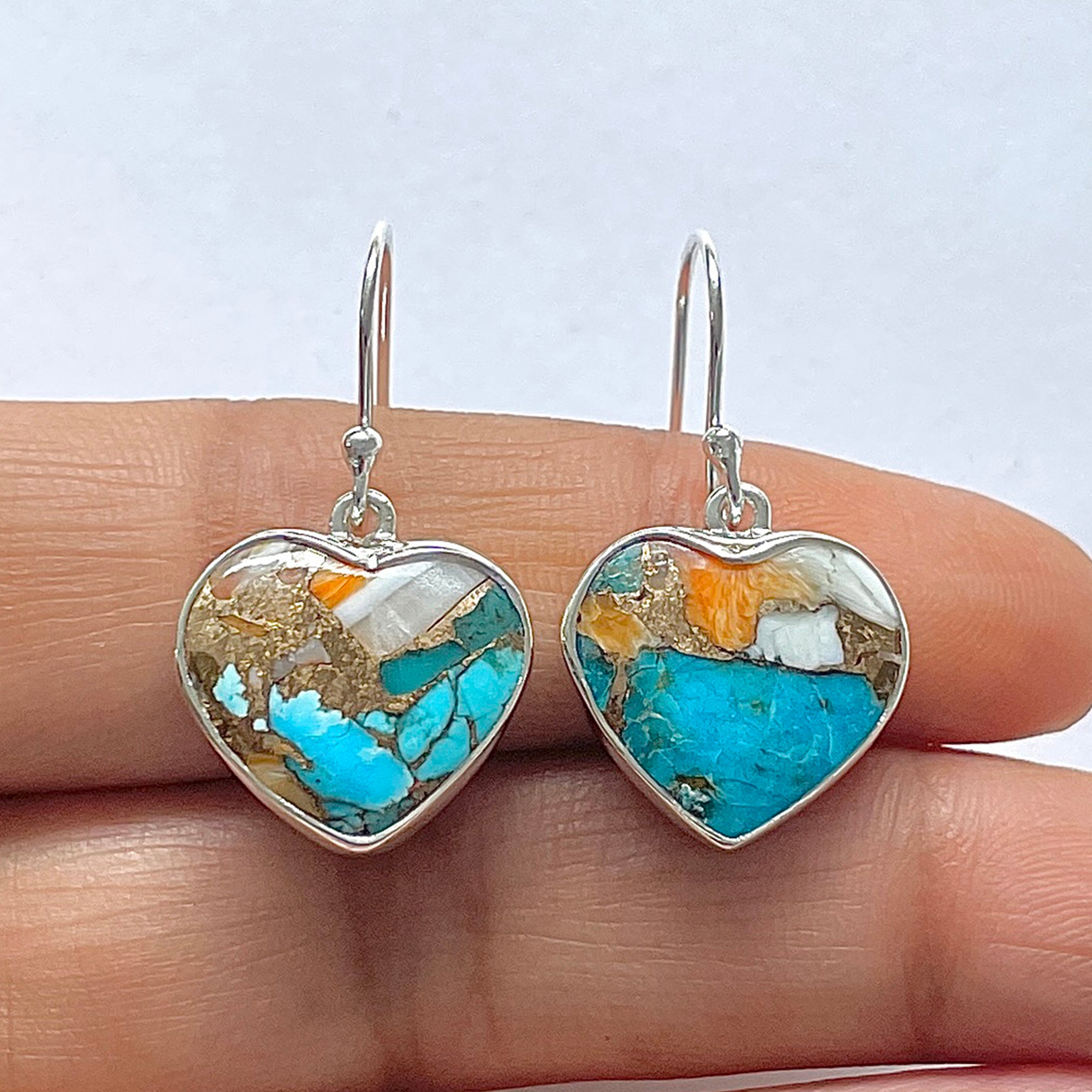 Spiny Oyster Turquoise Earring-(TRO-3-5)