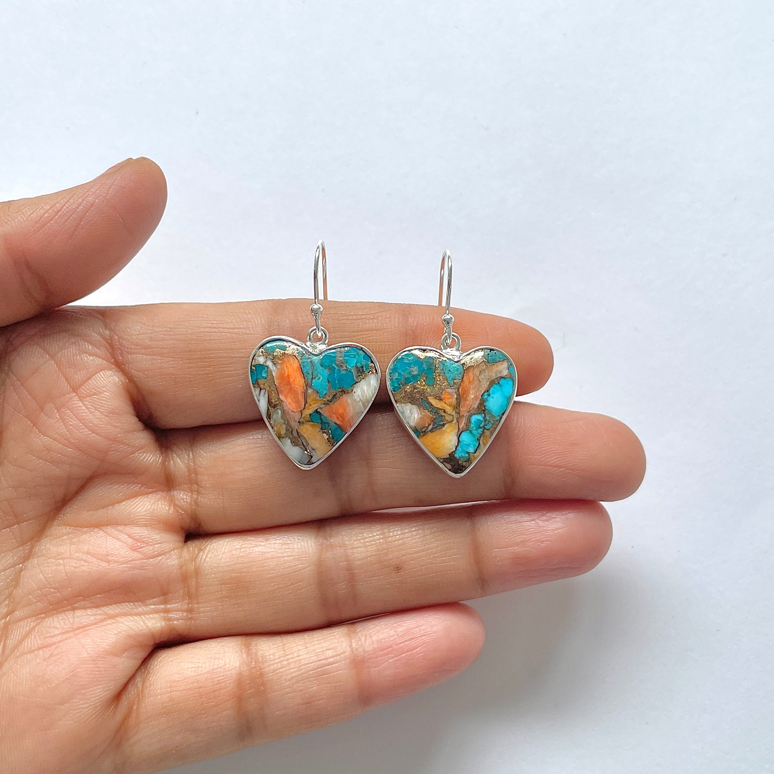 Spiny Oyster Turquoise Earring-(TRO-3-7)