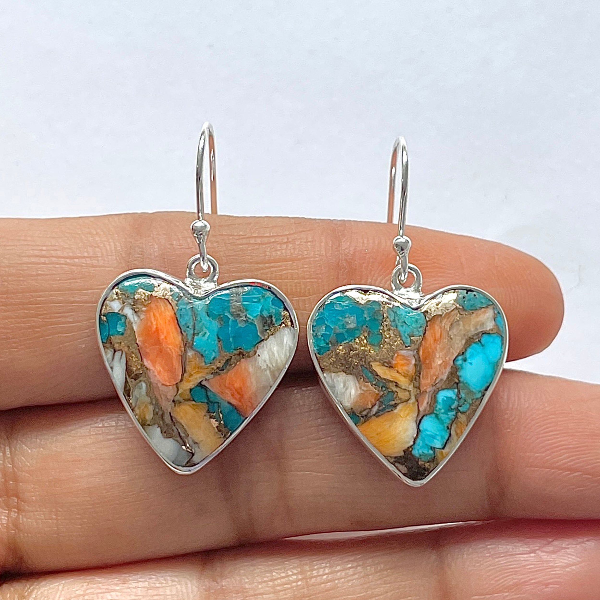 Spiny Oyster Turquoise Earring-(TRO-3-7)