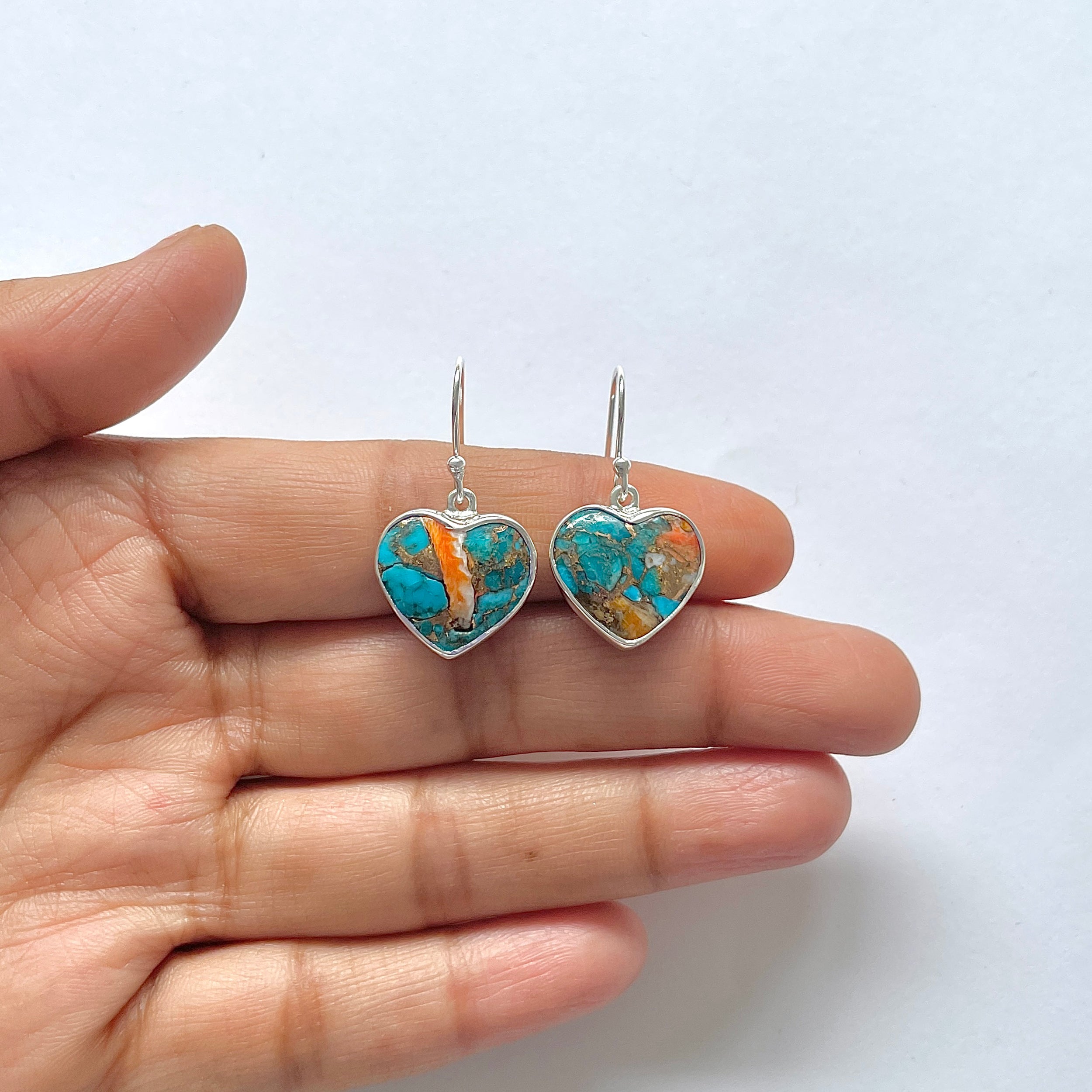 Spiny Oyster Turquoise Earring-(TRO-3-8)