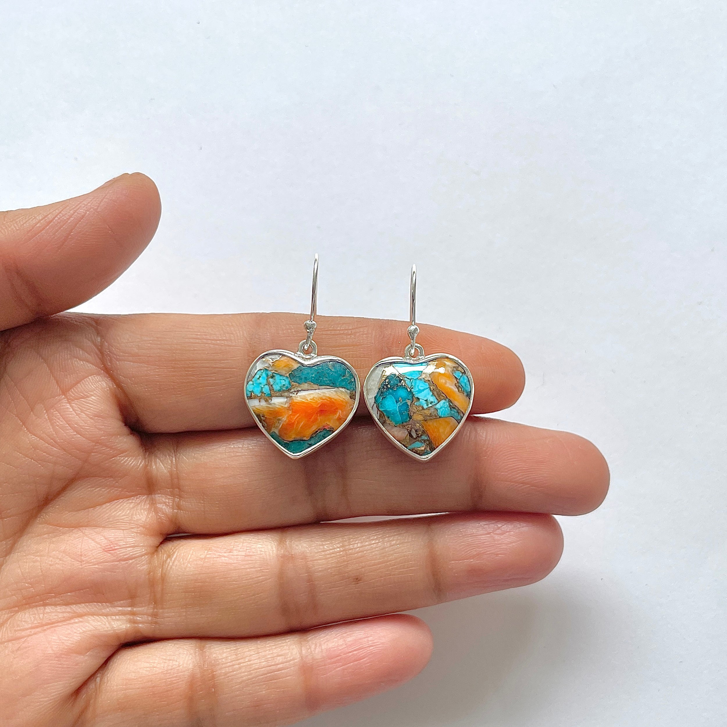 Spiny Oyster Turquoise Earring-(TRO-3-9)