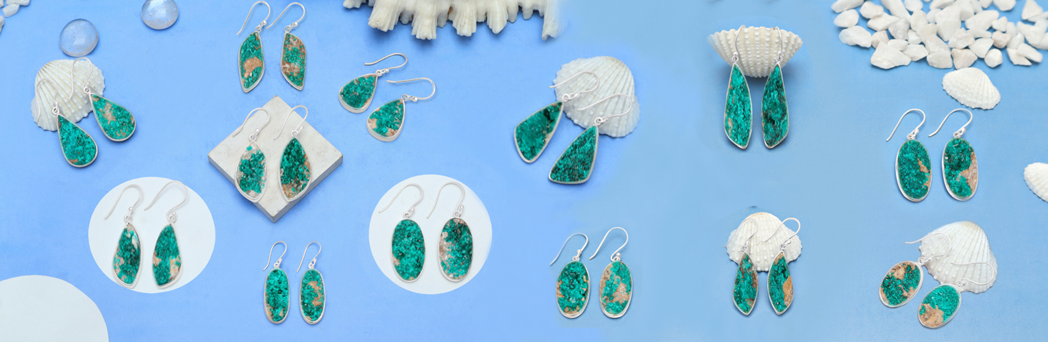 Dioptase Druzy Jewelry