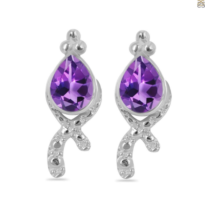 Sterling Silver Amethyst Earrings at Wholesale Prices from Rananjay Exports
