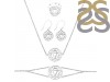 Solar Plexus Chakra Plain Silver Jewelry Set PS-RDR-317 / RDE-538 / RDN-6 / RDB-6.