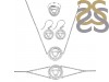 Throat Chakra Plain Silver Jewelry Set PS-RDR-319 / RDE-540 / RDN-8 / RDB-8.
