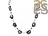 Agate (Black)/White Topaz/Black spinel Necklace-NSL ABL-12-11