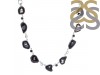 Agate (Black)/Black spinel/White Topaz Necklace-NSL ABL-12-17