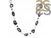 Agate (Black)/Black spinel/White Topaz Necklace-NSL ABL-12-18