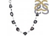 Agate (Black)/White Topaz/Black spinel Necklace-NSL ABL-12-6