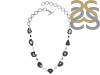 Agate (Black)/White Topaz/Black spinel Necklace-NSL ABL-12-6