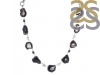 Agate (Black)/White Topaz/Black spinel Necklace-NSL ABL-12-8