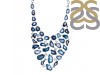 Agate (Blue)/Kynite/White Topaz Necklace-NJ ABU-CLC-12-12