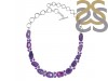 Agate (Purple)/Amethyst Necklace-NJ APU-12-16