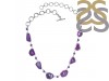 Agate (Purple)/Amethyst Necklace-NJ APU-12-17