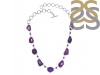 Agate (Purple)/Amethyst Necklace-NJ APU-12-18