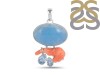 Aquamarine/Coral/Blue Topaz Pendant-2SP AQM-1-89