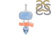 Aquamarine/Coral/Blue Topaz Pendant-2SP AQM-1-98