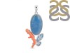 Aquamarine/Coral/Blue Topaz Pendant-2SP AQM-1-99