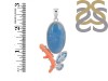 Aquamarine/Coral/Blue Topaz Pendant-2SP AQM-1-99