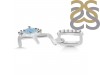 Aquamarine & White Topaz Alphabet E Pendant AQM-RDA-31