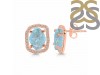 Aquamarine Raw Crystal & White Topaz Stud Earring AQM-RDE-1255.