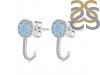 Aquamarine & White Topaz Stud Earring AQM-RDE-1264.