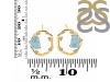 Aquamarine Raw Crystal & White Topaz Stud Earring AQM-RDE-1461.
