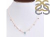 Aquamarine  Raw Crystal & White Topaz Necklace AQM-RDN-385.