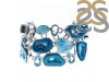 Agate (Seafoam)/Larimar/Blue Topaz Bracelet-BJ ASF-11-15