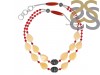 Yellow Aragonite/Red Jasper Beaded Necklace BDD-12-1620