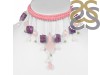 Rose Quartz/Charoite Beaded  Jewelry Set BDD-12-1629