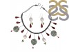 Ocean Jasper/Biwa Pearl/Red Jasper Beaded  Jewelry Set BDD-12-1631