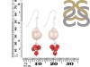Pearl / Red Coral Beaded Earring BDD-3-171