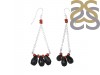 Black Onyx / Red Coral Beaded Earring BDD-3-186