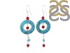 Stabilized Turquoise/CoralBeaded Earring BDD-3-41