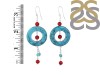Stabilized Turquoise/CoralBeaded Earring BDD-3-41