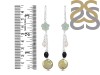 Fluorite /Pearl/Black OnyxBeaded Earring-2E BDD-3-44