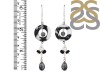 Zebra Jasper/Black Rutile/Black SpinelBeaded Earring-2E BDD-3-47