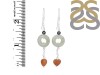 Prehnite/Pearl/CarnelianBeaded Earring-2E BDD-3-52